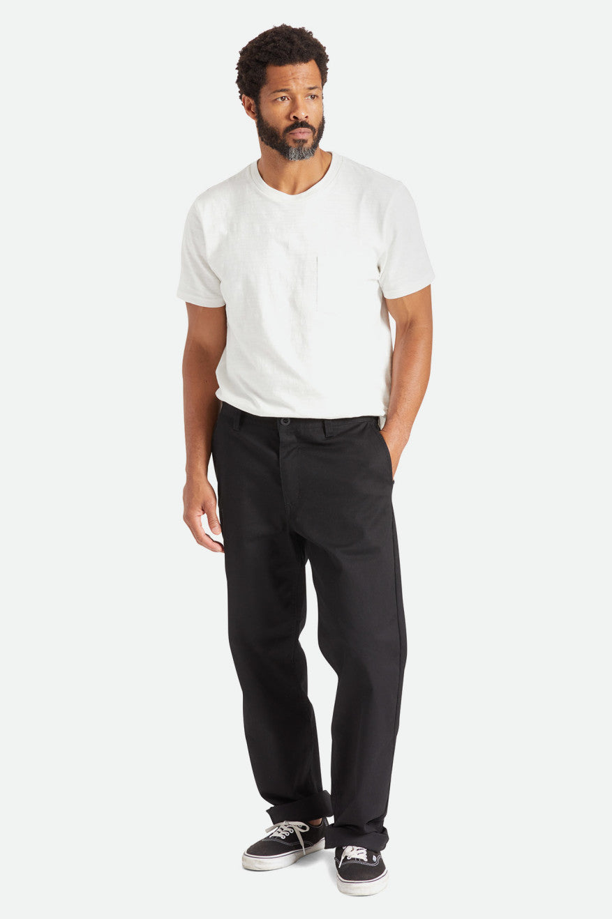 Black Men's Brixton Choice Chino Relaxed Pants | 639018-WKH