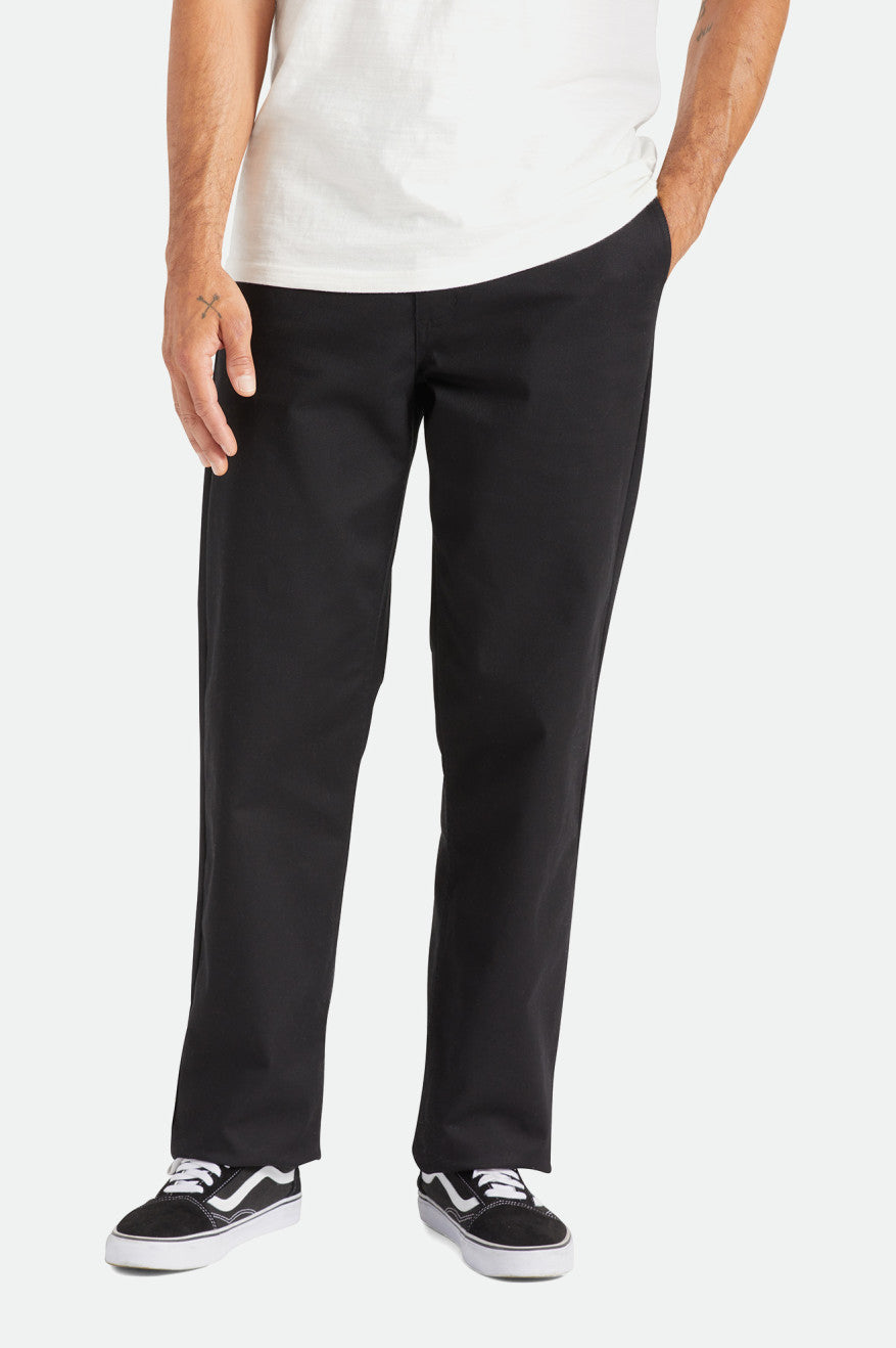 Black Men's Brixton Choice Chino Relaxed Pants | 639018-WKH