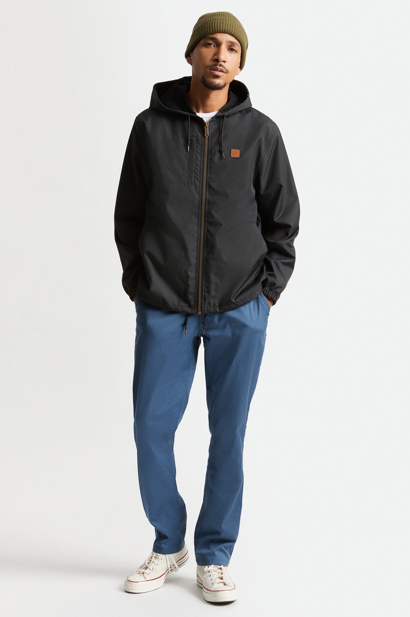 Black Men's Brixton Claxton Beta Zip Jackets | 602794-OVH