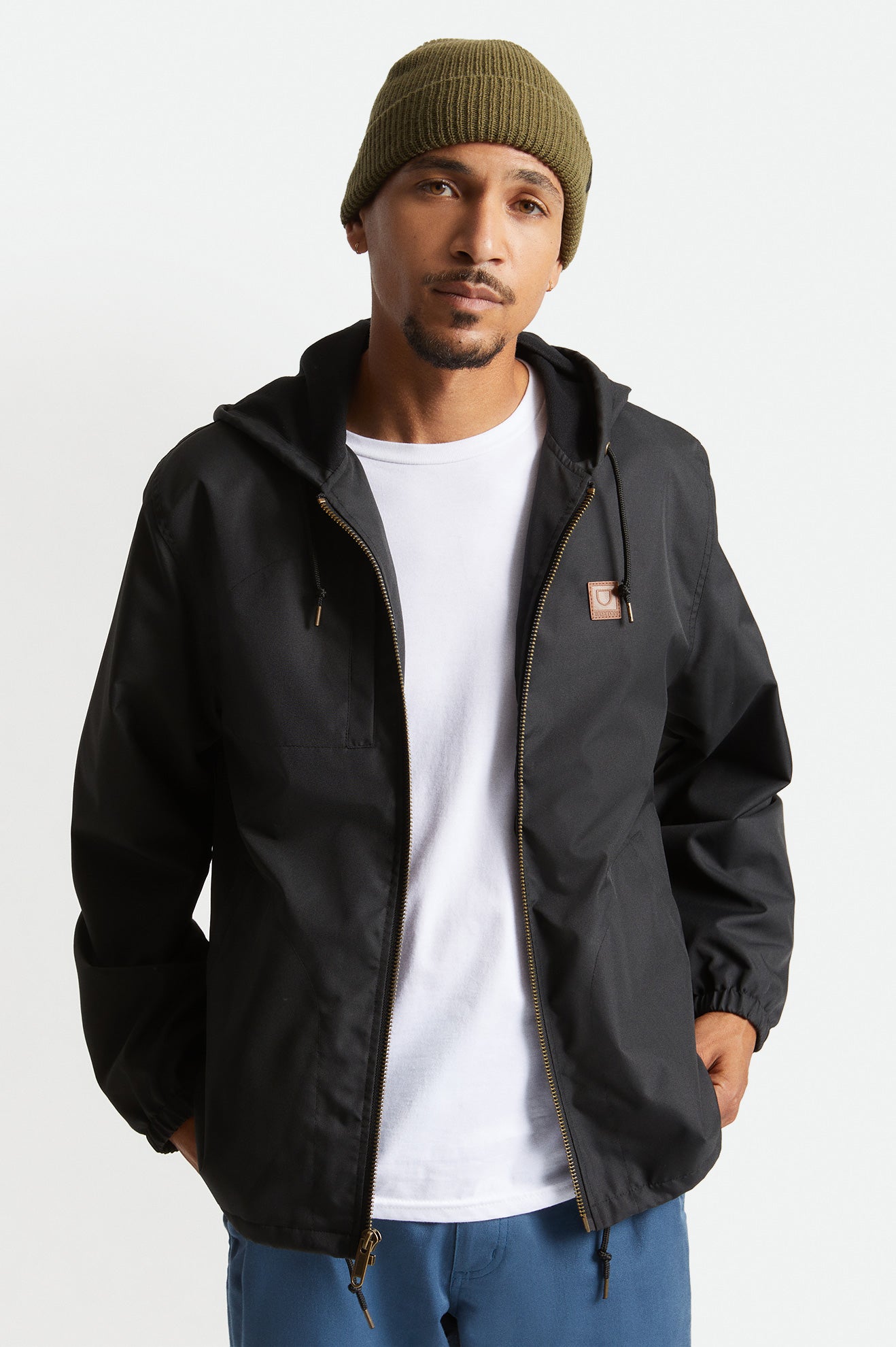 Black Men's Brixton Claxton Beta Zip Jackets | 602794-OVH