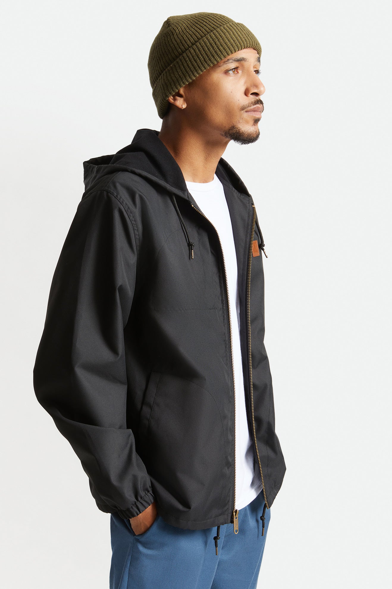 Black Men's Brixton Claxton Beta Zip Jackets | 602794-OVH