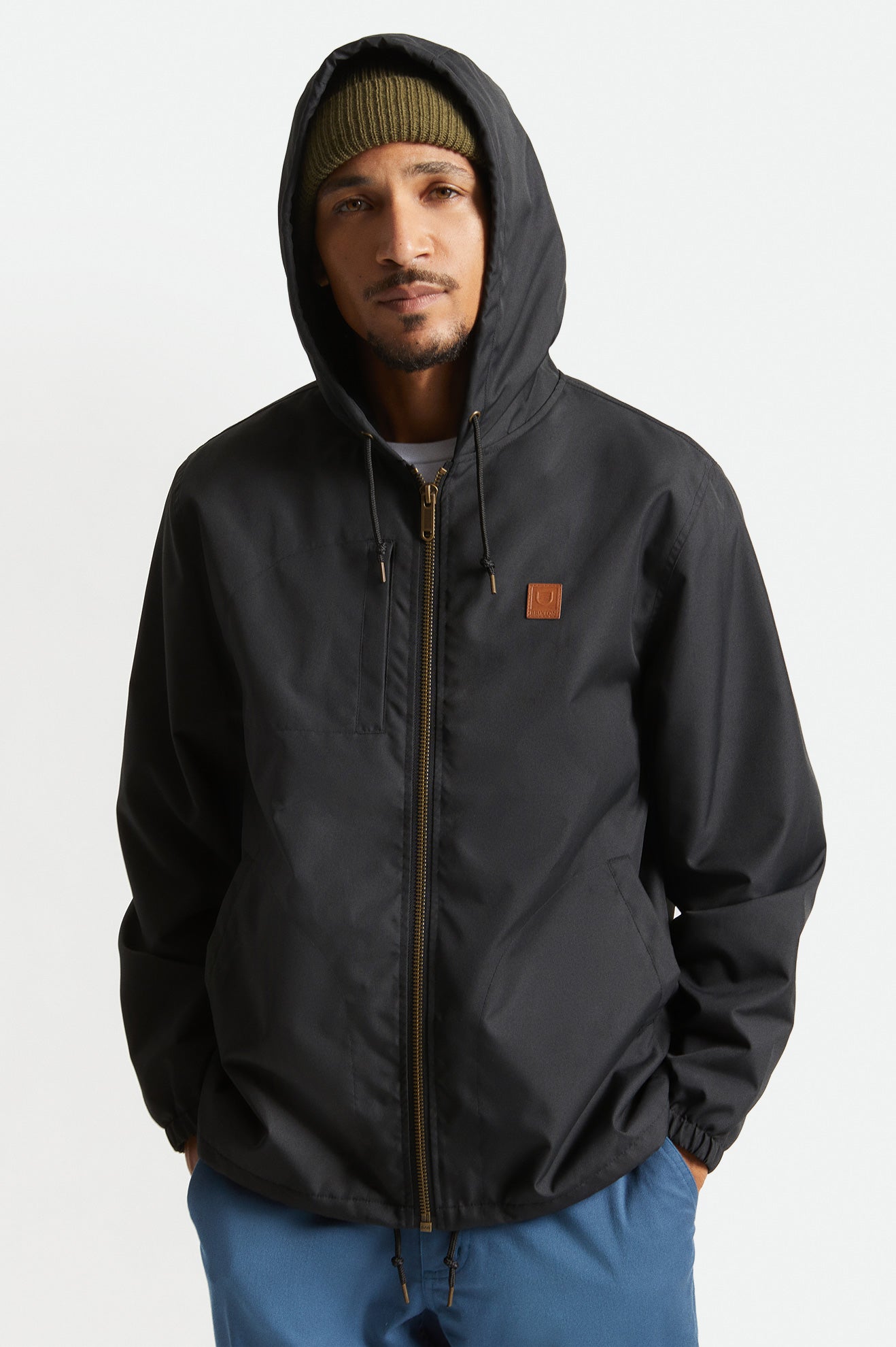 Black Men's Brixton Claxton Beta Zip Jackets | 602794-OVH