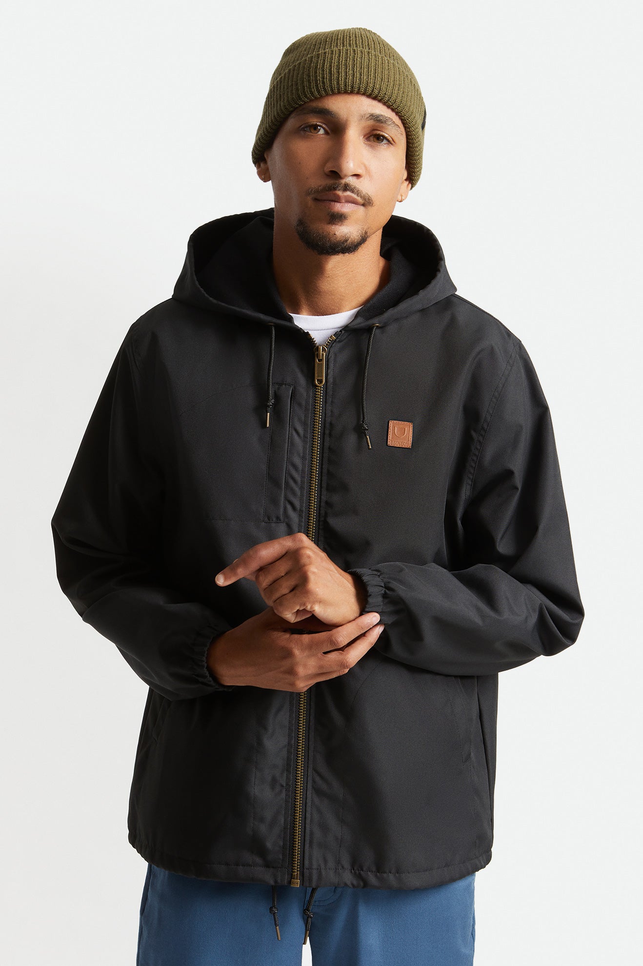 Black Men\'s Brixton Claxton Beta Zip Jackets | 602794-OVH