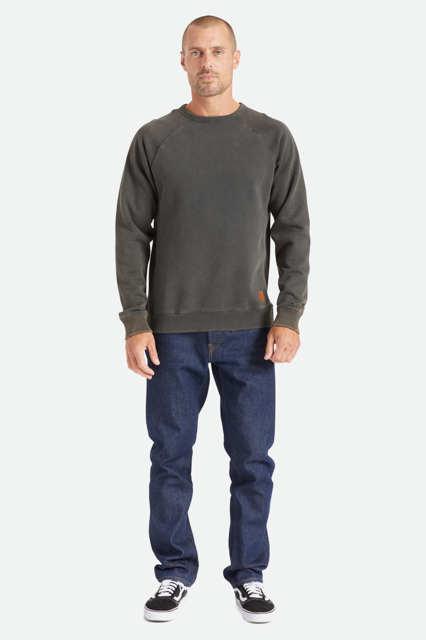 Black Men's Brixton Cooper Reserve Raglan Crew Hoodie | 182649-MUS