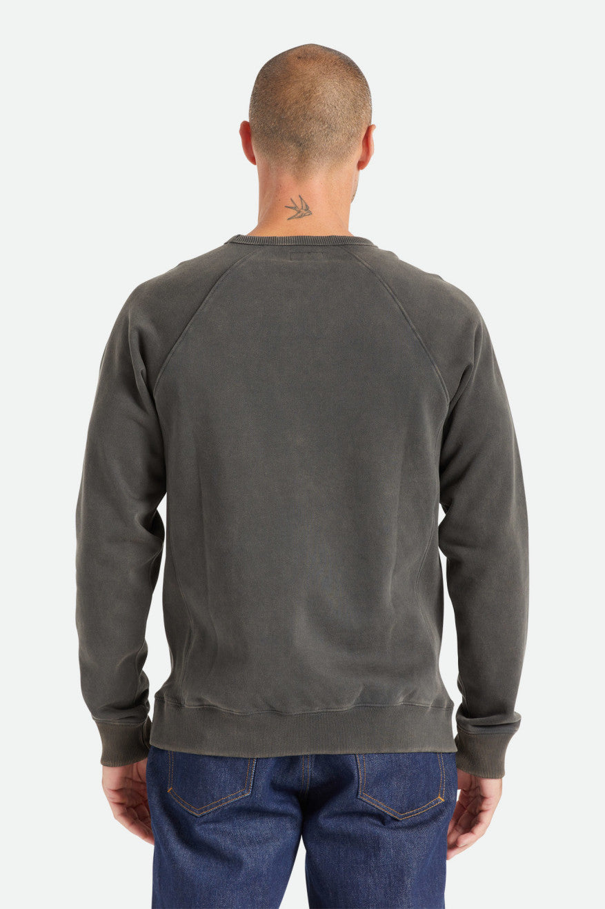 Black Men's Brixton Cooper Reserve Raglan Crew Hoodie | 182649-MUS