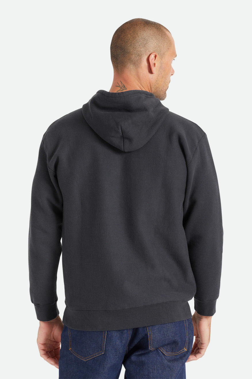 Black Men's Brixton Cooper Reserve Raglan Hoodie | 894631-YRH