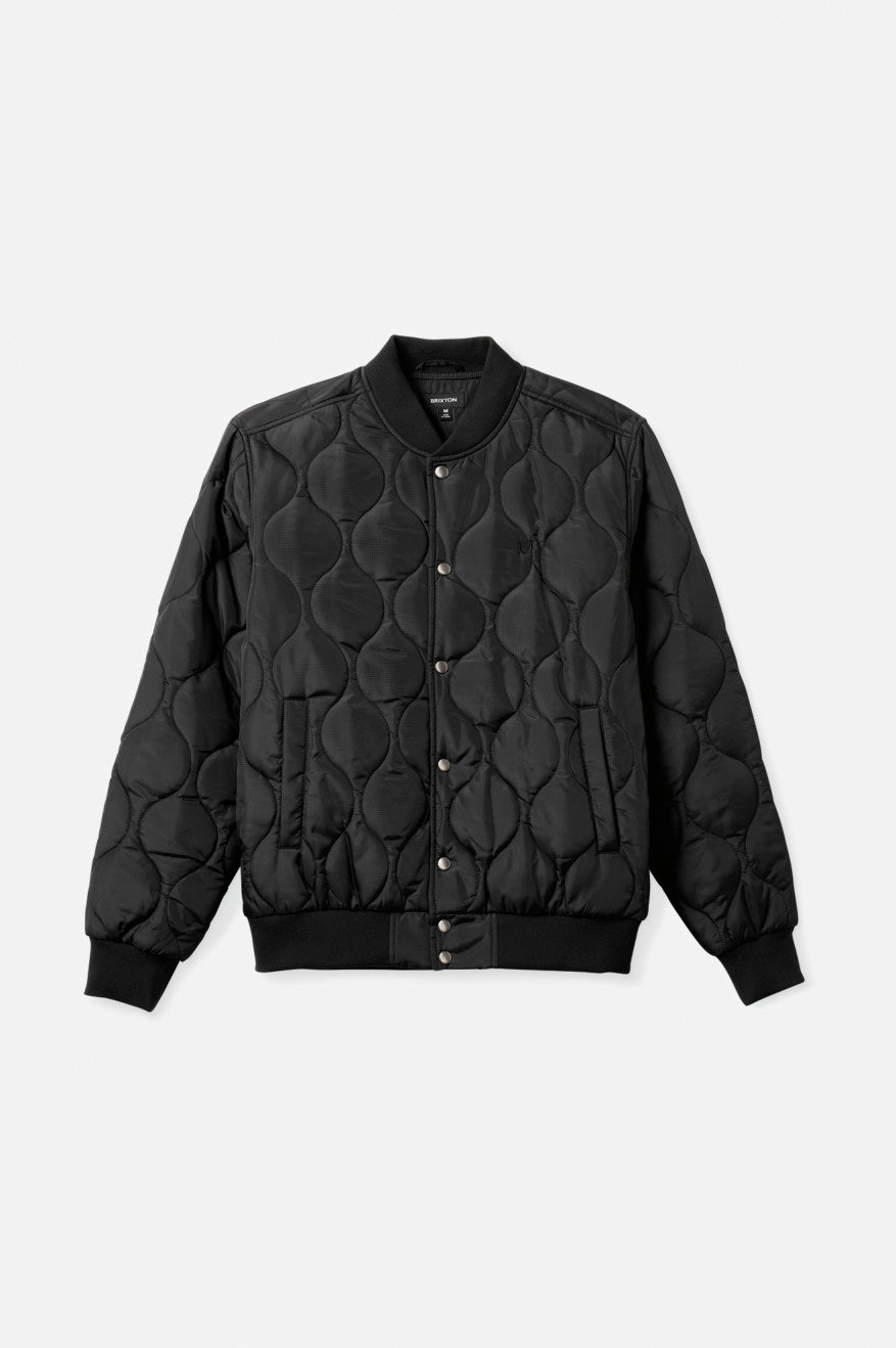 Black Men's Brixton Dillinger Quilted Bomber Jackets | 213807-KGD