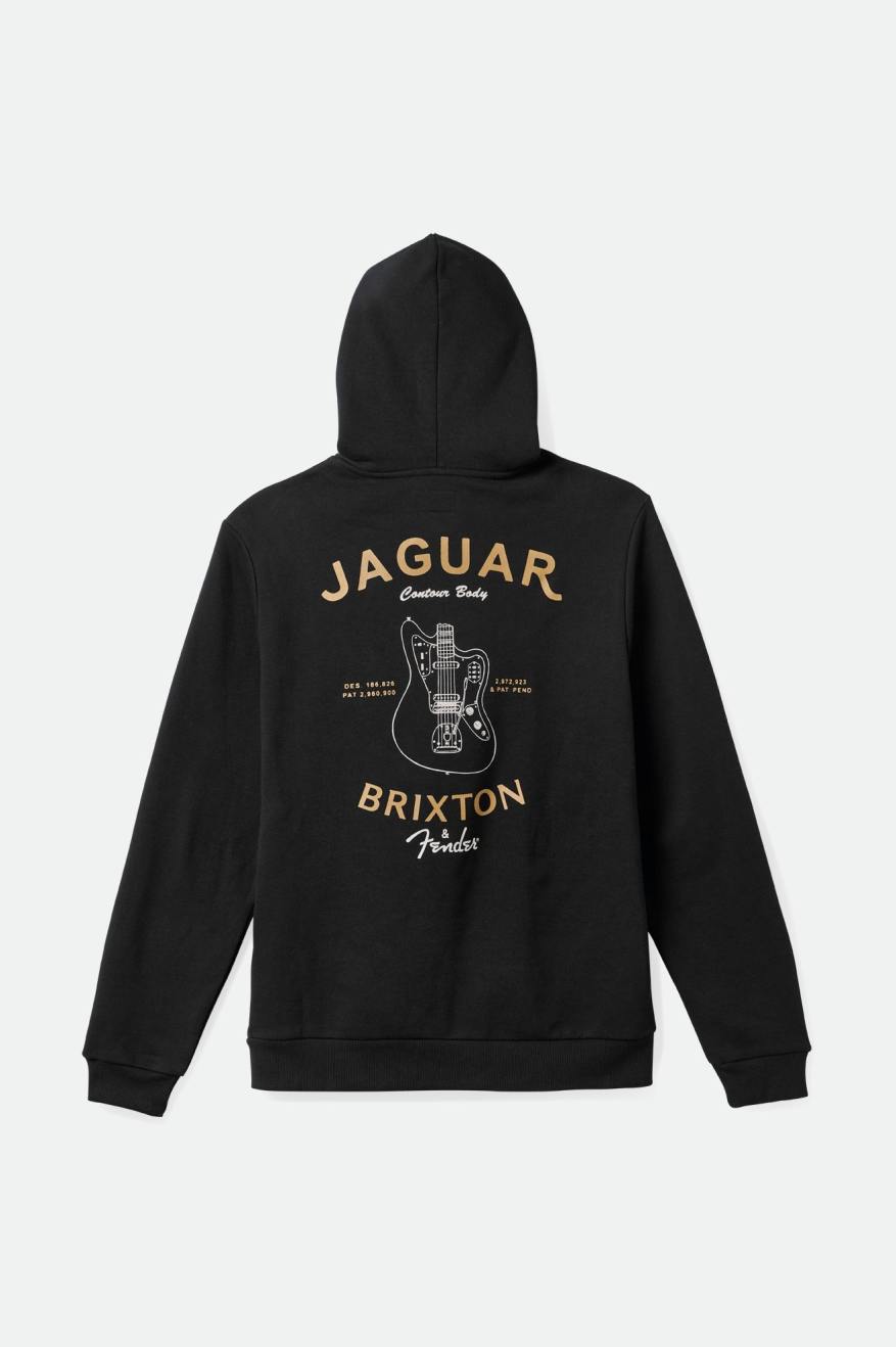 Black Men's Brixton Fender Jaguar Claws Hoodie | 481326-XZP