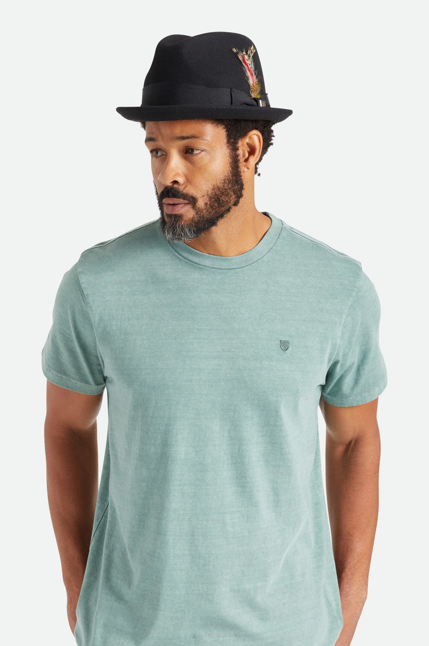 Black Men's Brixton Gain Fedoras | 235748-UKL