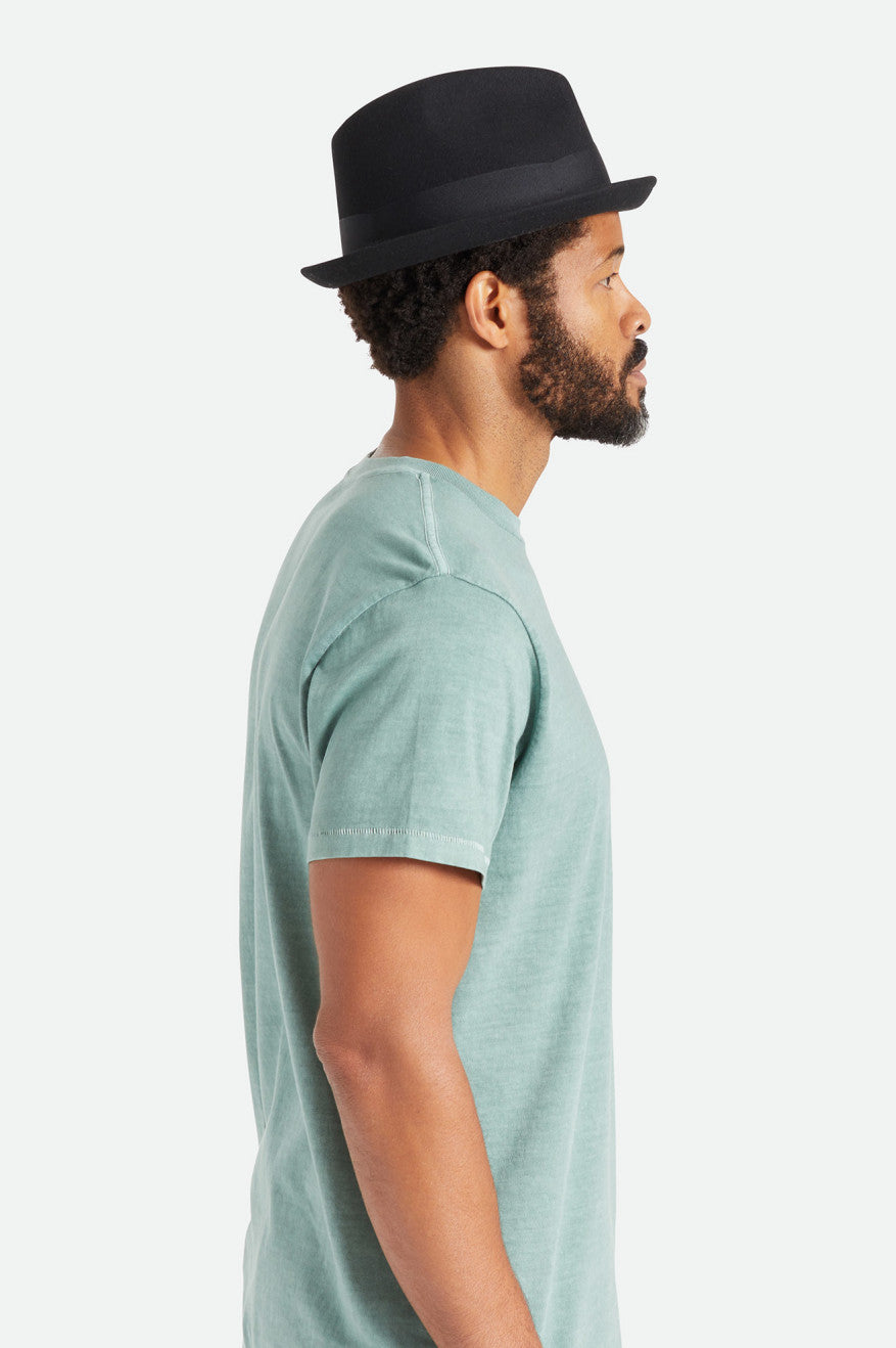 Black Men's Brixton Gain Fedoras | 235748-UKL