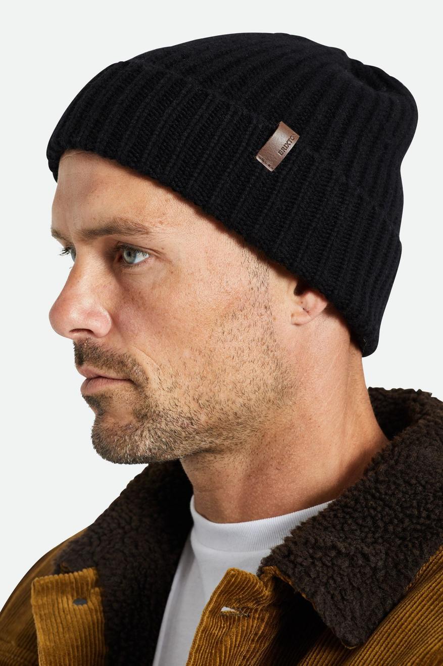 Black Men's Brixton Heist Reserve Cashmere Beanie | 614387-DNO