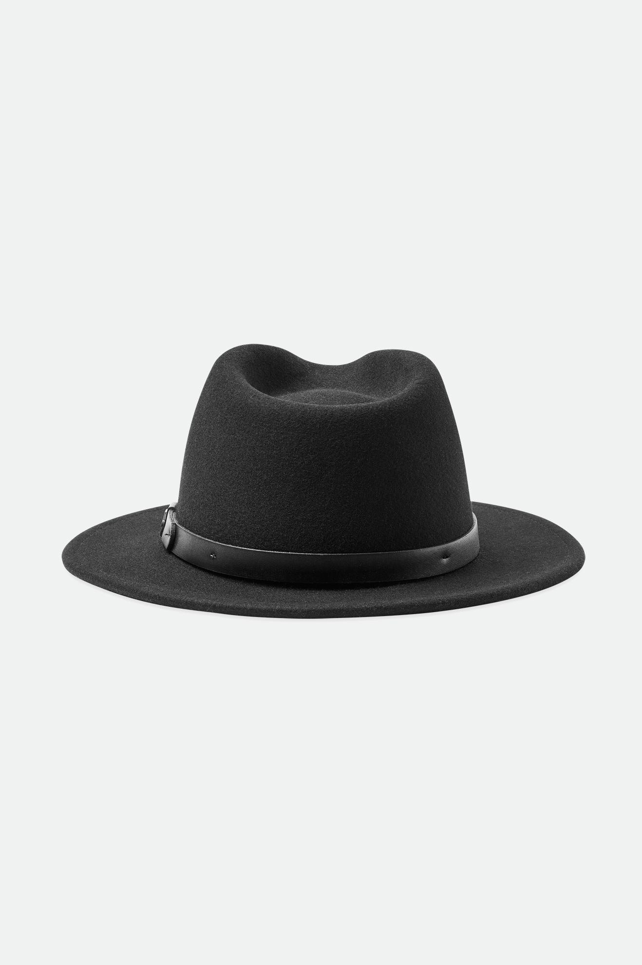 Black Men's Brixton Messer Fedoras | 062974-ZSY