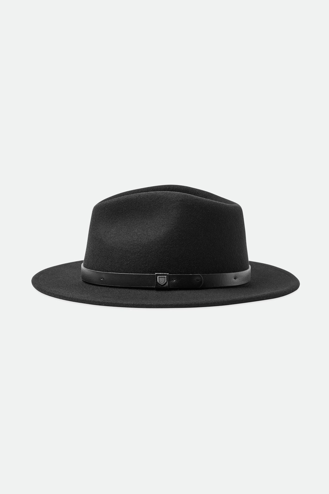 Black Men's Brixton Messer Fedoras | 062974-ZSY