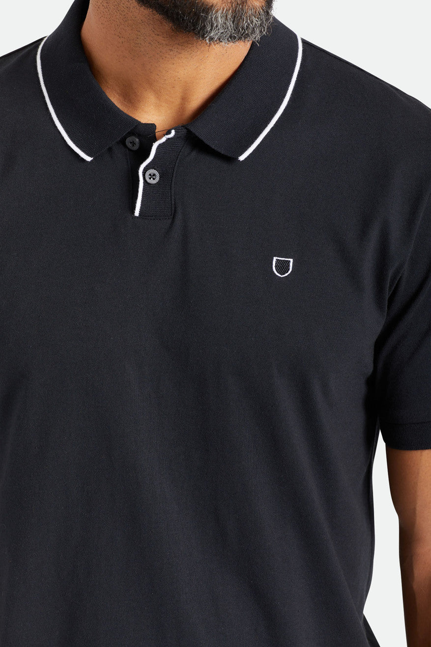 Black Men's Brixton Proper S/S Polo Knitwear | 059687-APH