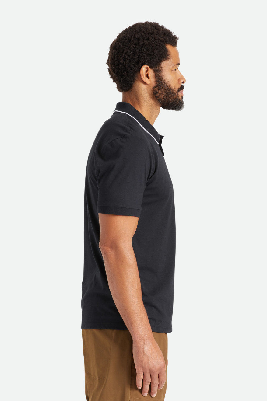 Black Men's Brixton Proper S/S Polo Knitwear | 059687-APH