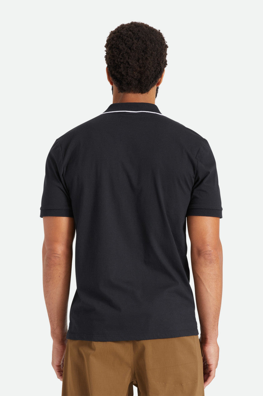 Black Men's Brixton Proper S/S Polo Knitwear | 059687-APH