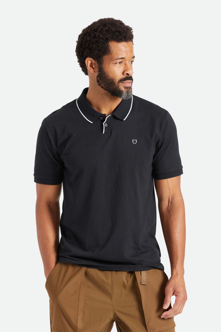 Black Men\'s Brixton Proper S/S Polo Knitwear | 059687-APH