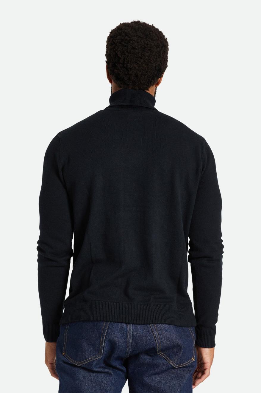 Black Men's Brixton Reserve Cashmere L/S Turtleneck Knitwear | 530981-LUJ