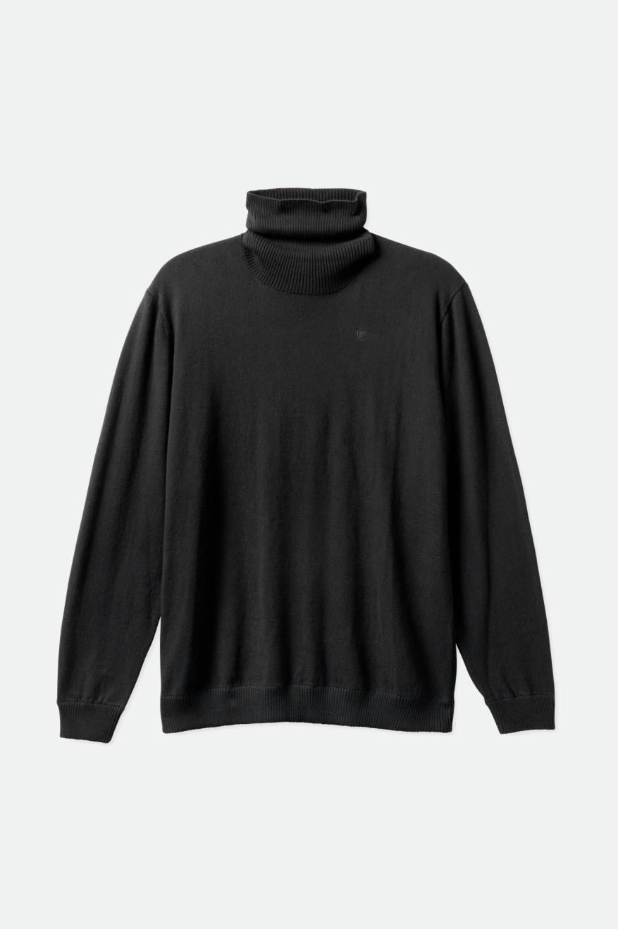 Black Men's Brixton Reserve Cashmere L/S Turtleneck Knitwear | 530981-LUJ