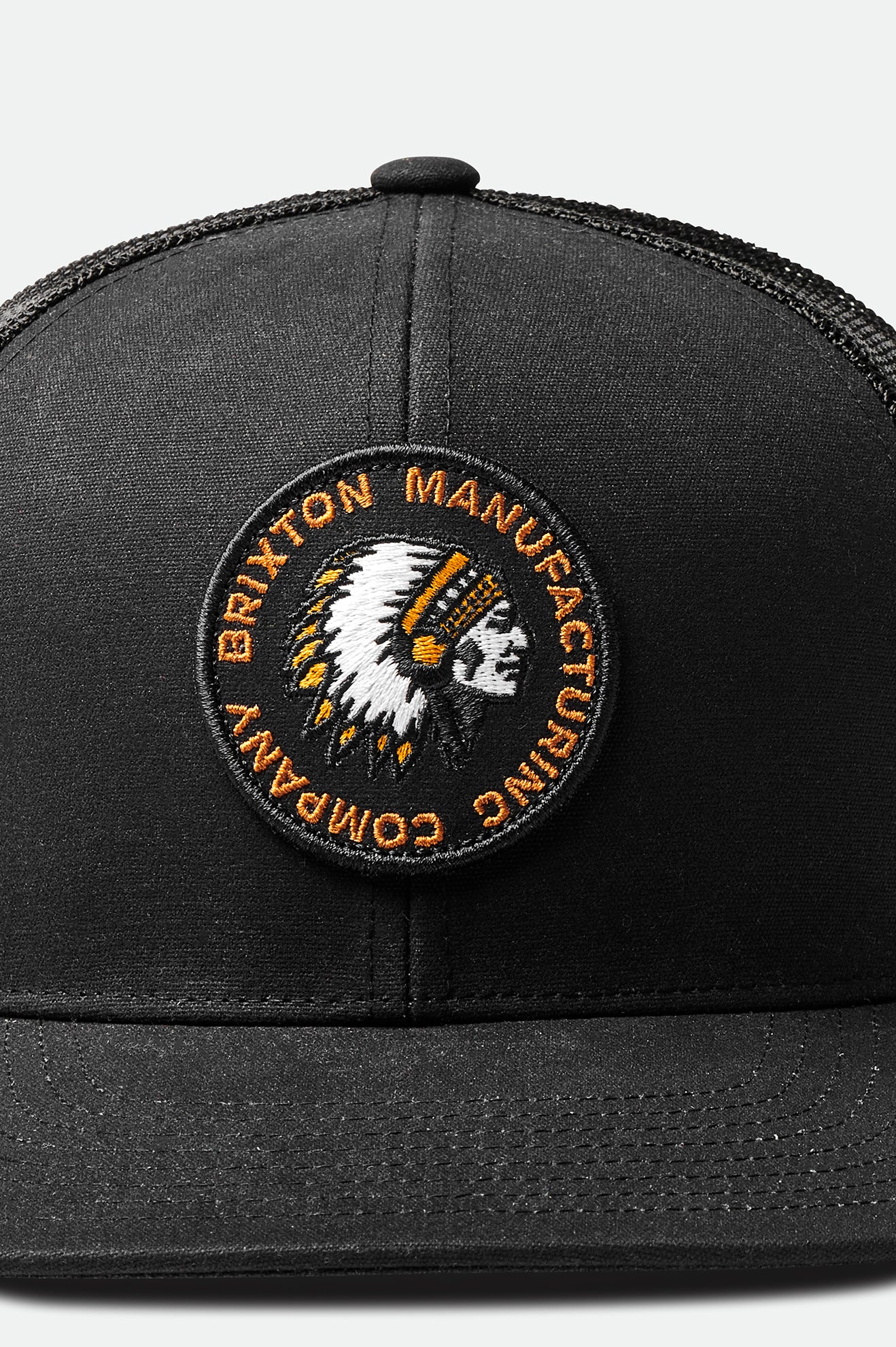 Black Men's Brixton Rival Stamp NetPlus MP Trucker Hat Caps | 429710-EDB