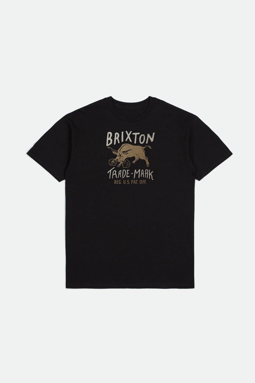 Black Men\'s Brixton Roxboro S/S Standard Tops | 047563-KDT