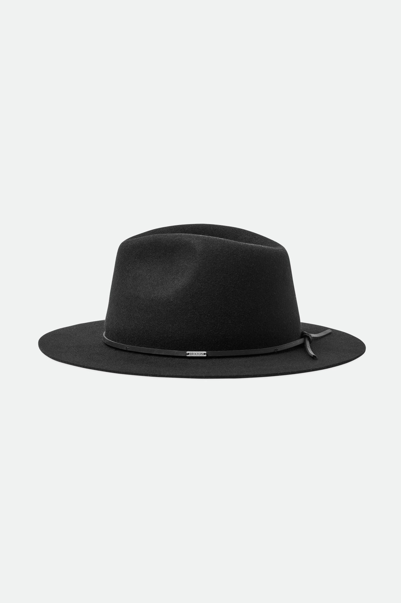 Black Men's Brixton Wesley Fedoras | 168927-WLO