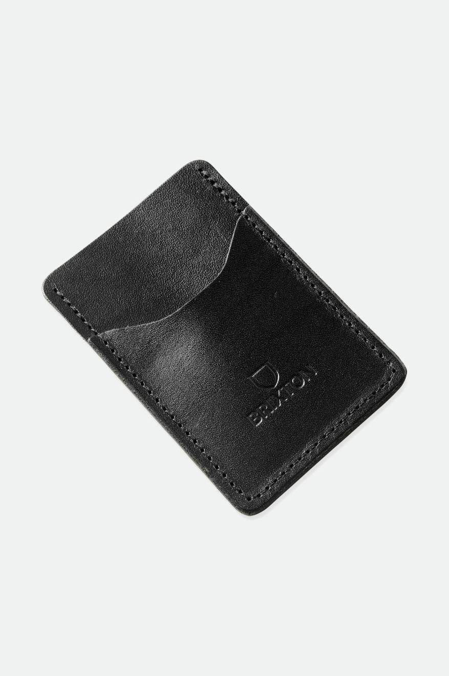 Black Unisex Brixton Artifact Leather Card Holder Wallet Accessories | 435728-UMH