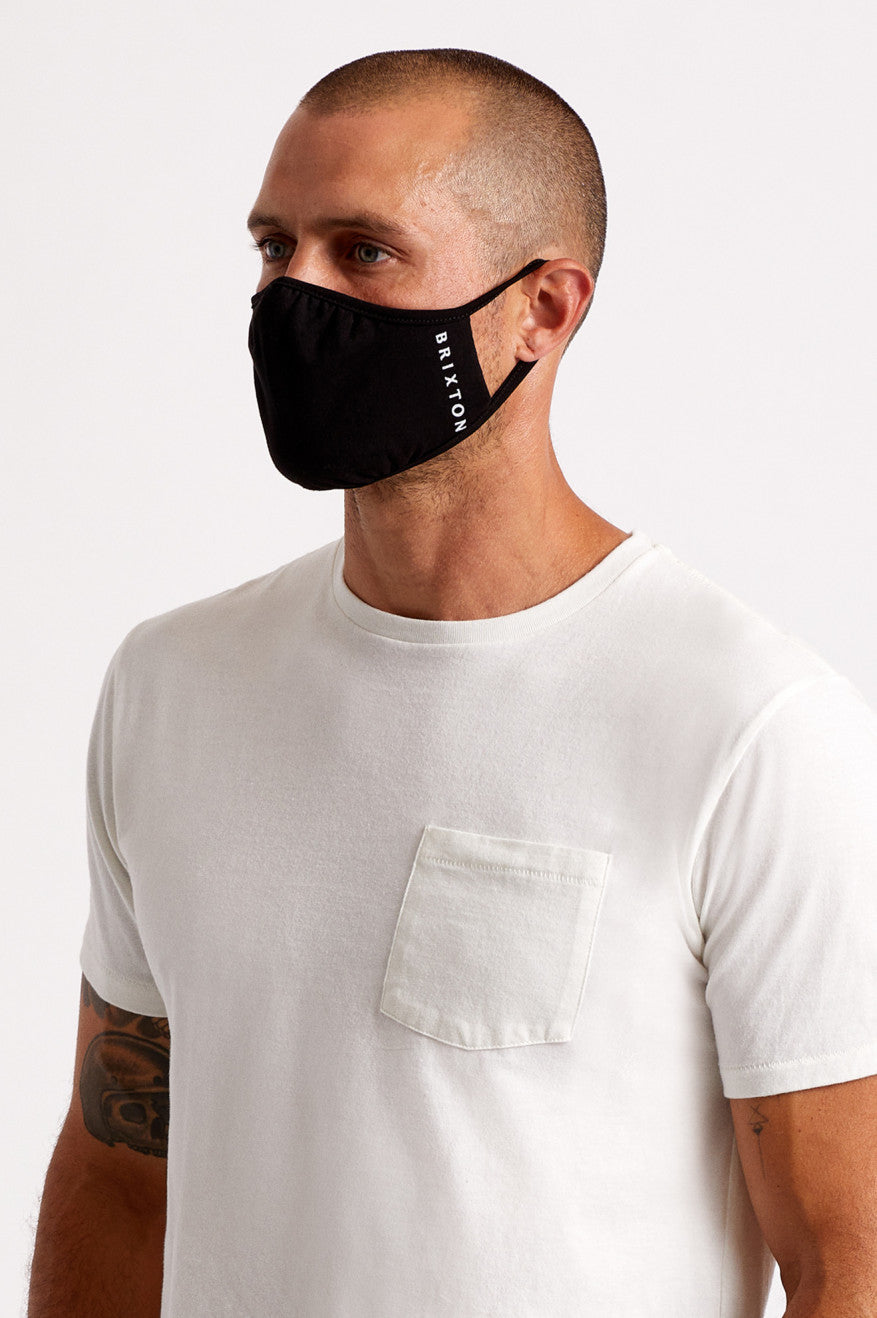 Black Unisex Brixton Tee Face Masks | 637104-JCG