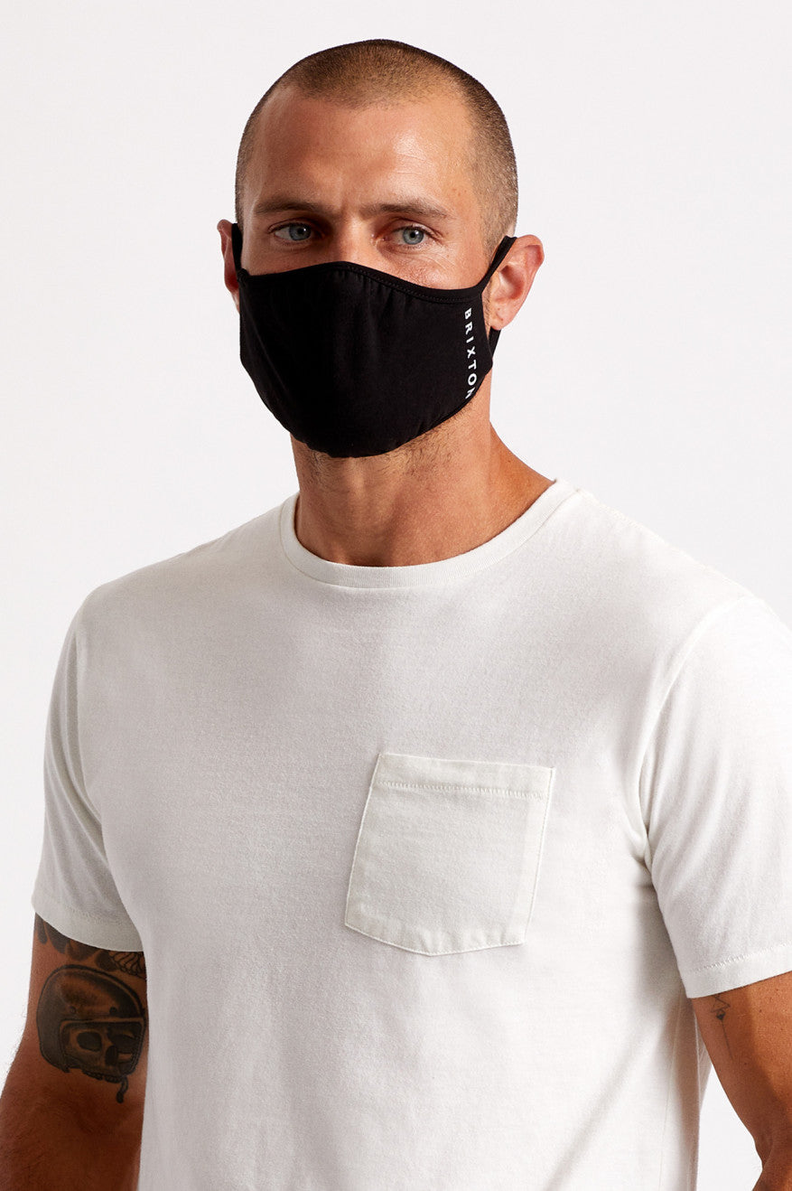 Black Unisex Brixton Tee Face Masks | 637104-JCG