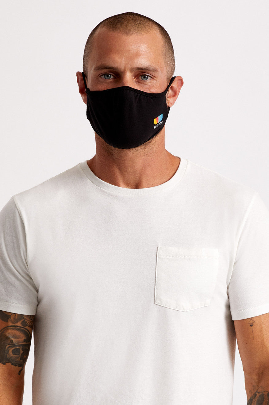 Black Unisex Brixton Tee Face Masks | 870352-RKH