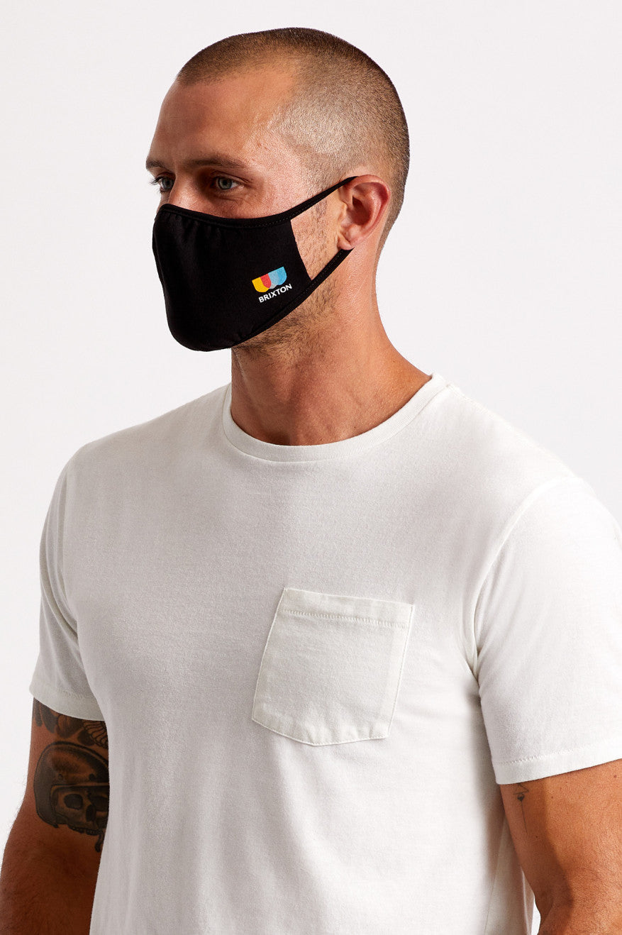 Black Unisex Brixton Tee Face Masks | 870352-RKH