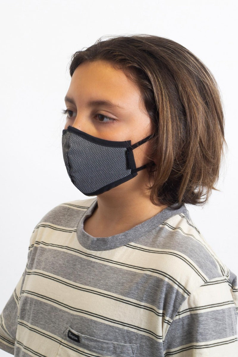 Black Unisex Brixton Youth Antimicrobial Face Masks | 410875-VZL