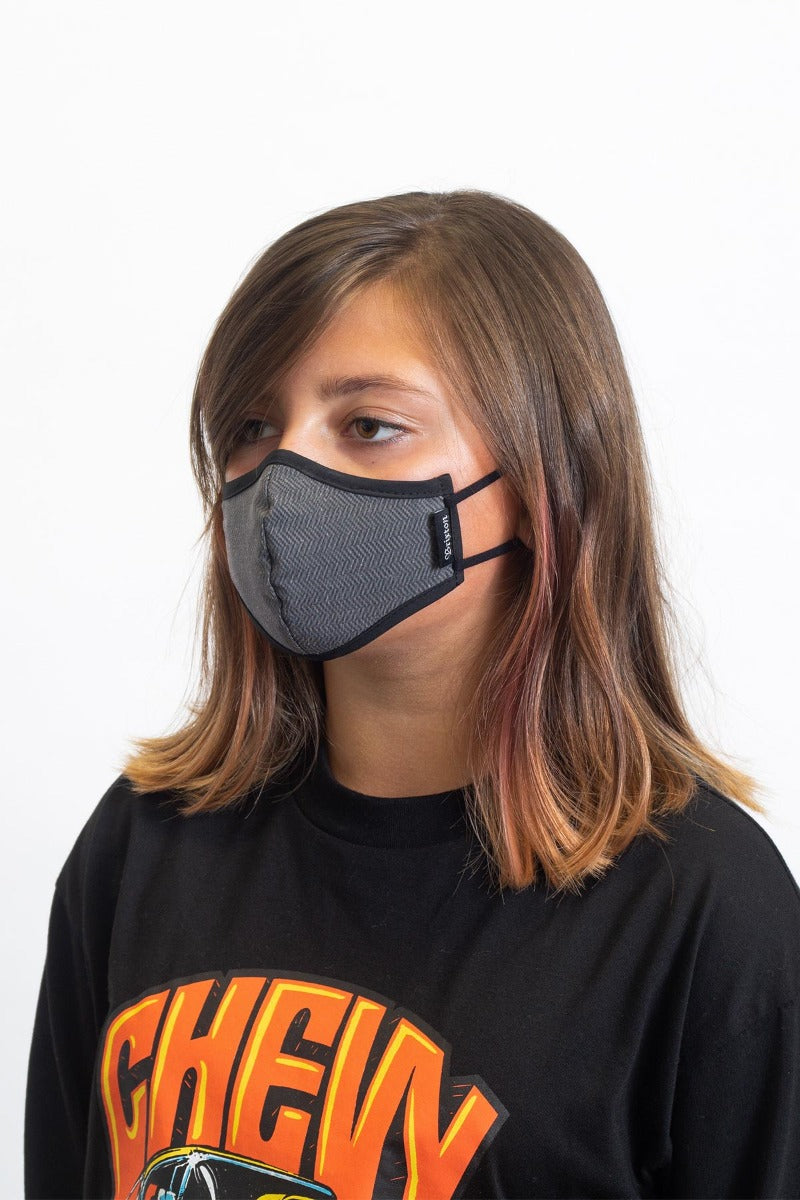 Black Unisex Brixton Youth Antimicrobial Face Masks | 410875-VZL