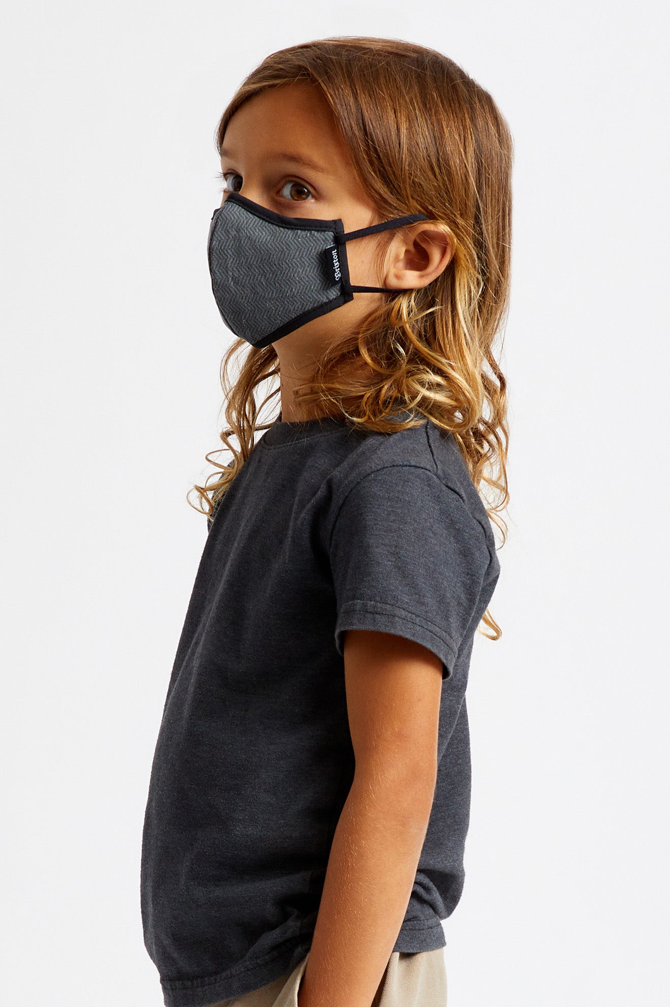 Black Unisex Brixton Youth Antimicrobial Face Masks | 410875-VZL