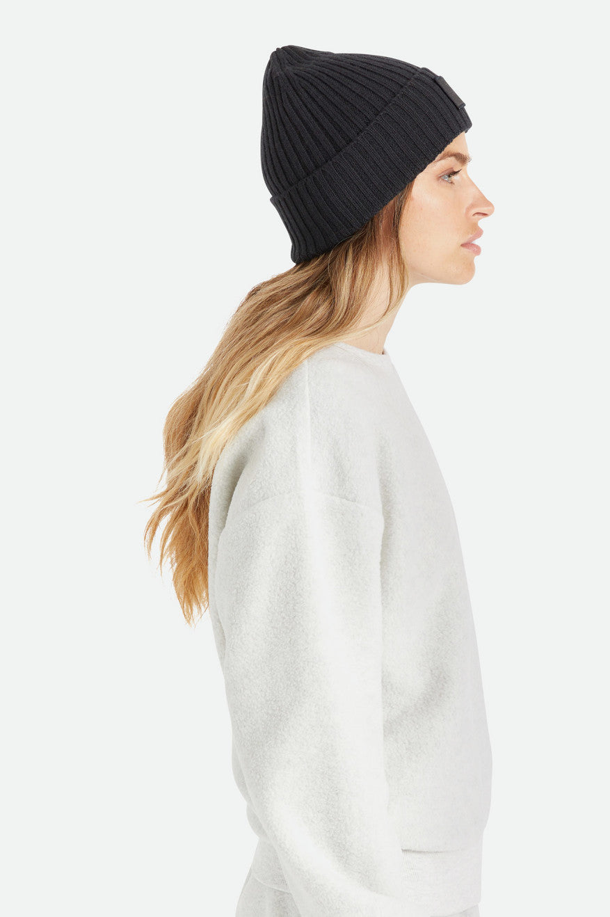 Black Women's Brixton Alpha Square Merino Wool Beanie | 134876-ATO