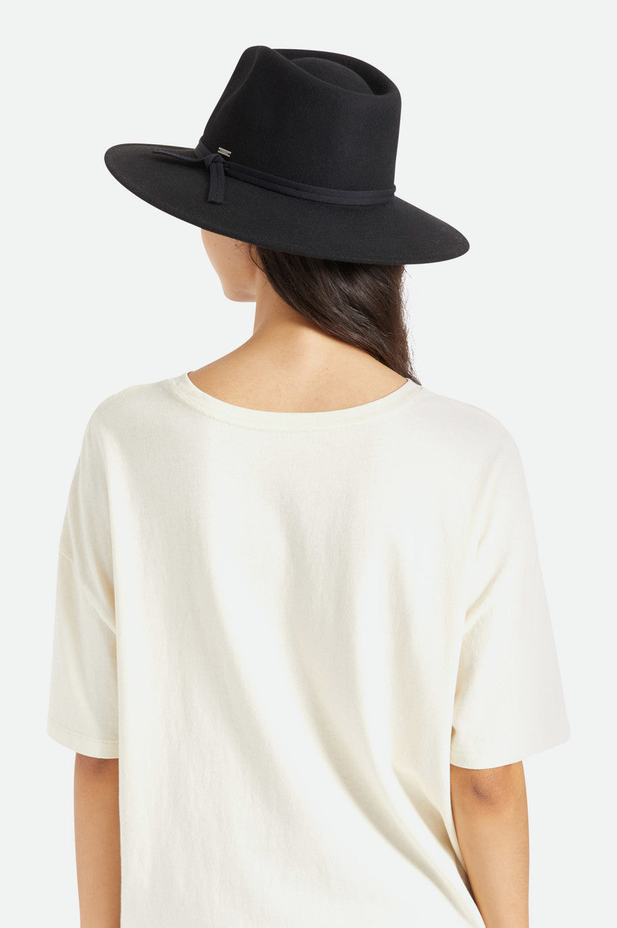 Black Women's Brixton Joanna Felt Packable Hat Hats | 514907-LKM