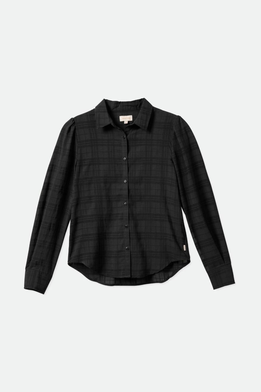 Black Women's Brixton Leon L/S Woven Tops | 937524-SVM