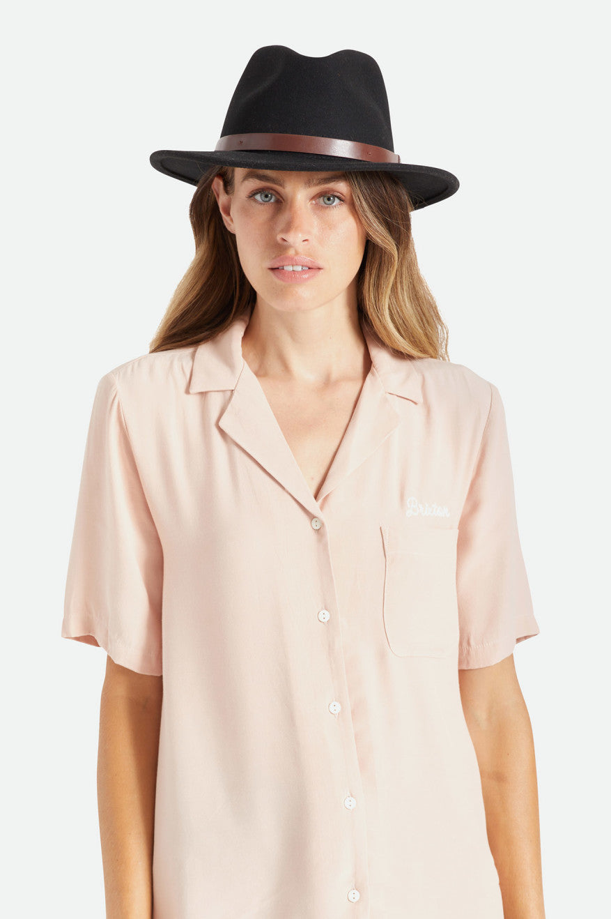 Black Women's Brixton Messer Fedora Fedoras | 960472-VEA