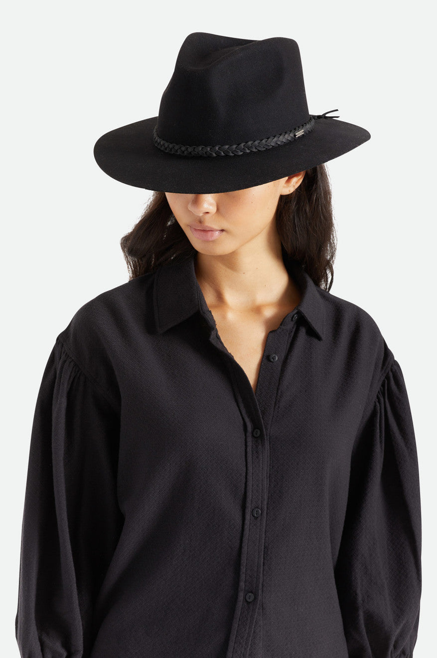 Black Women's Brixton Messer Western Fedora Fedoras | 746591-QSY