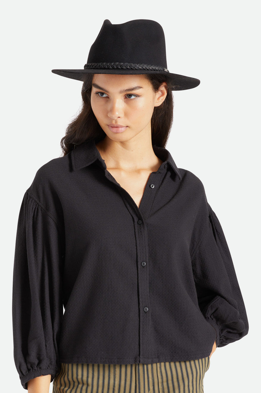 Black Women's Brixton Messer Western Fedora Fedoras | 746591-QSY