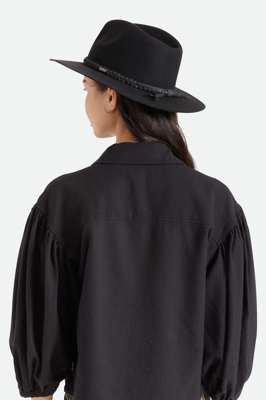 Black Women's Brixton Messer Western Fedora Fedoras | 746591-QSY