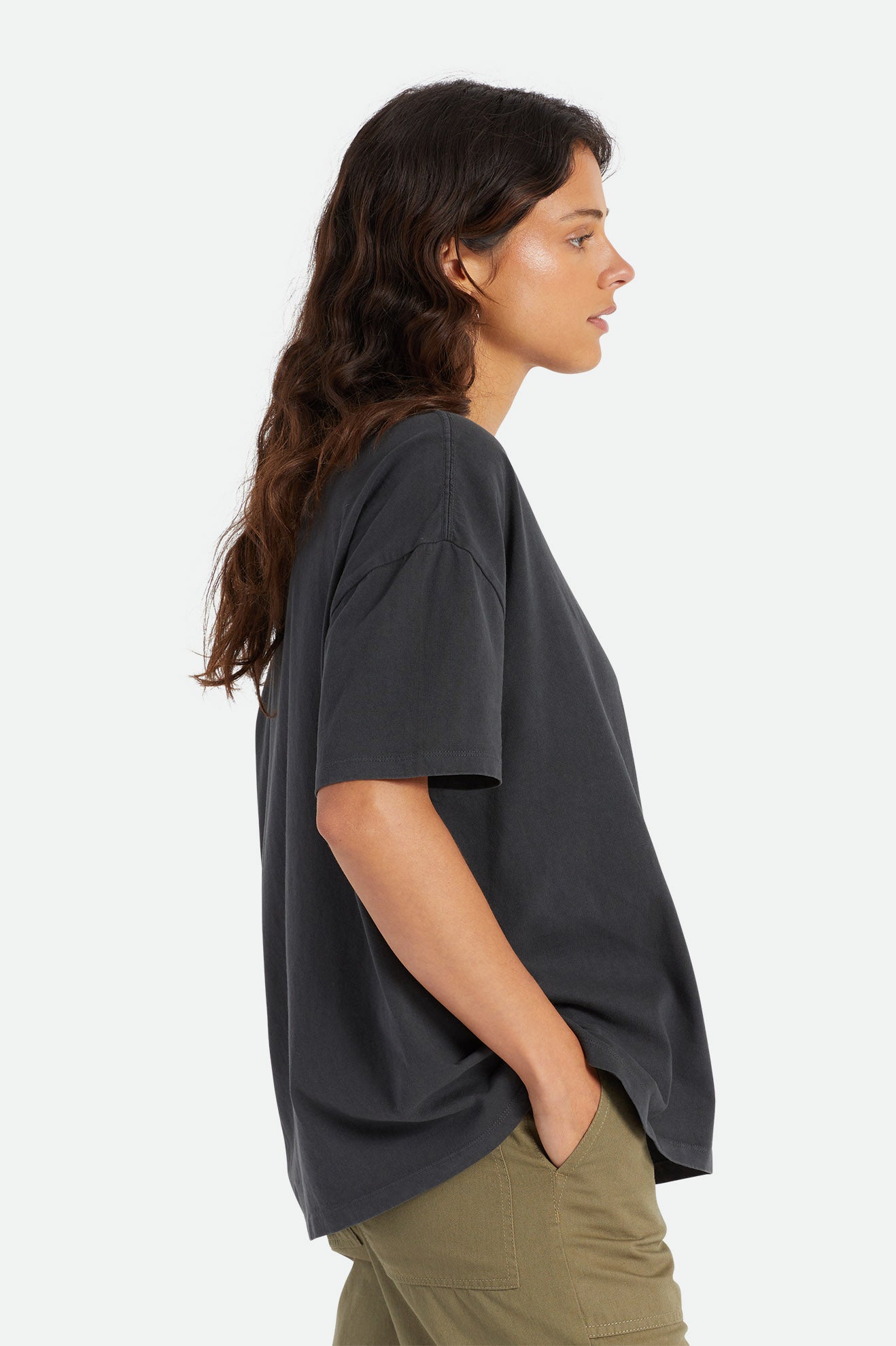 Black Women's Brixton Oversized Boyfriend Tops | 085329-TSK