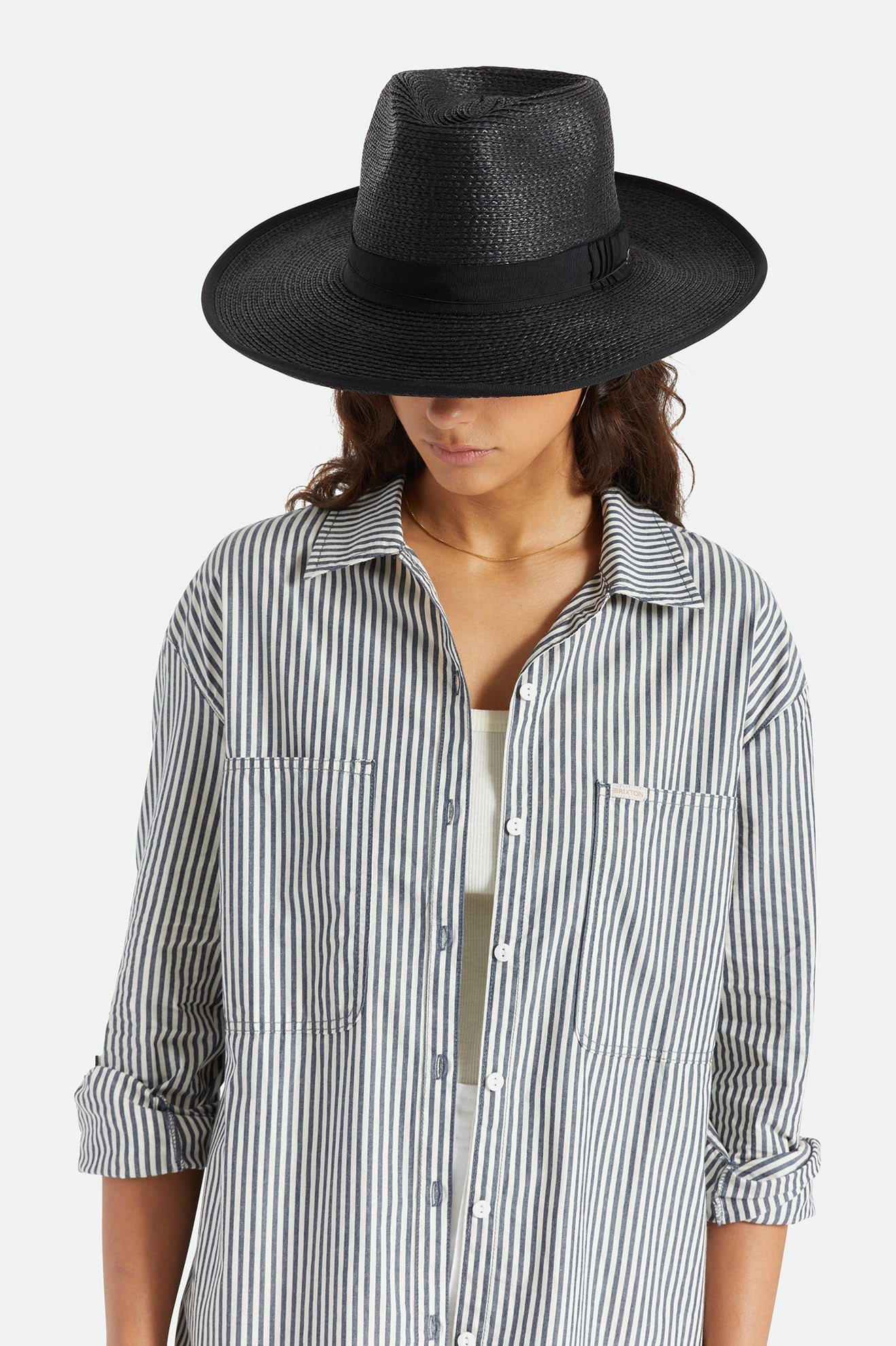 Black Women's Brixton Reno Straw Hat Hats | 960587-FWX