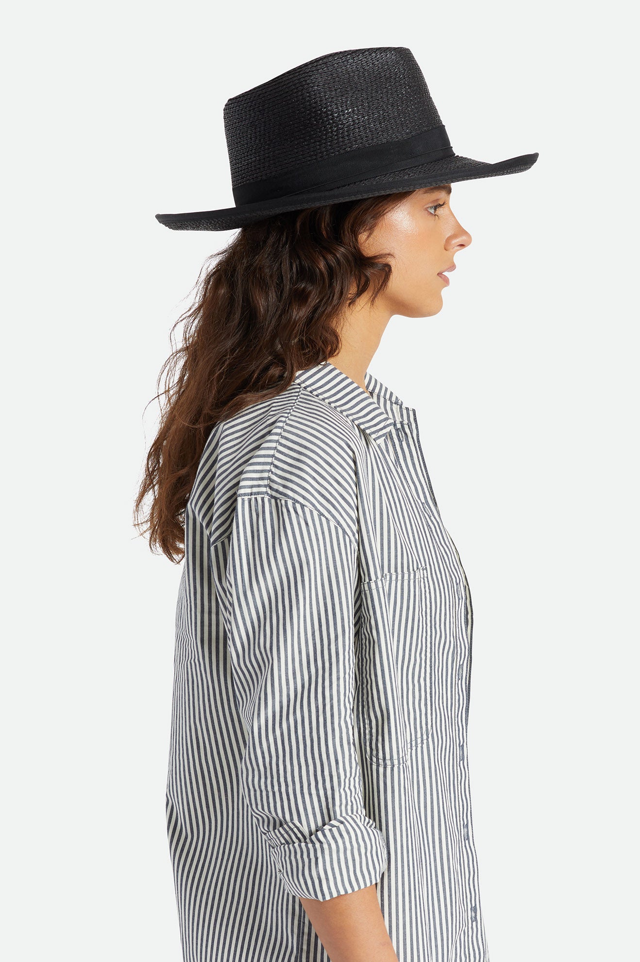 Black Women's Brixton Reno Straw Hat Hats | 960587-FWX