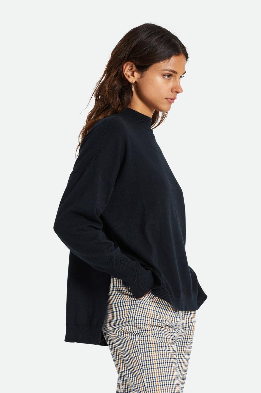 Black Women's Brixton Reserve Oversized Cashmere Sweater Tops | 368721-QBX