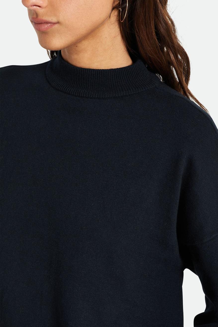 Black Women's Brixton Reserve Oversized Cashmere Sweater Tops | 368721-QBX