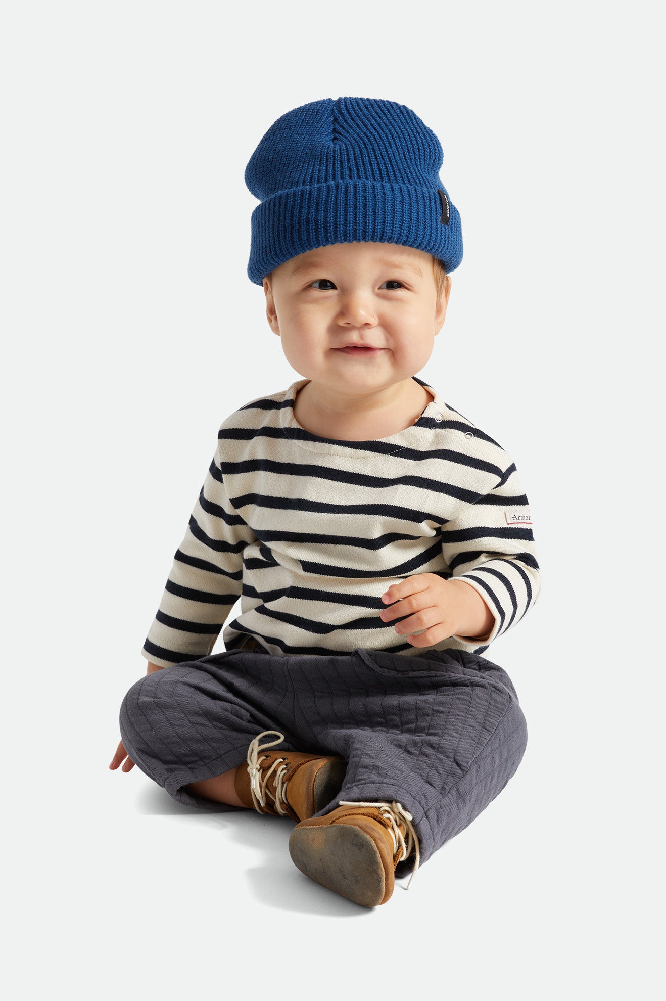 Blue Men\'s Brixton Baby Heist Beanie | 194738-CDY