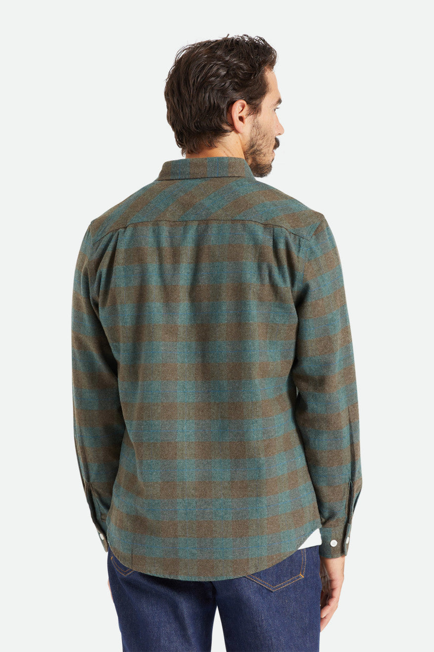 Blue Men's Brixton Bowery L/S Flannels | 082761-KFZ