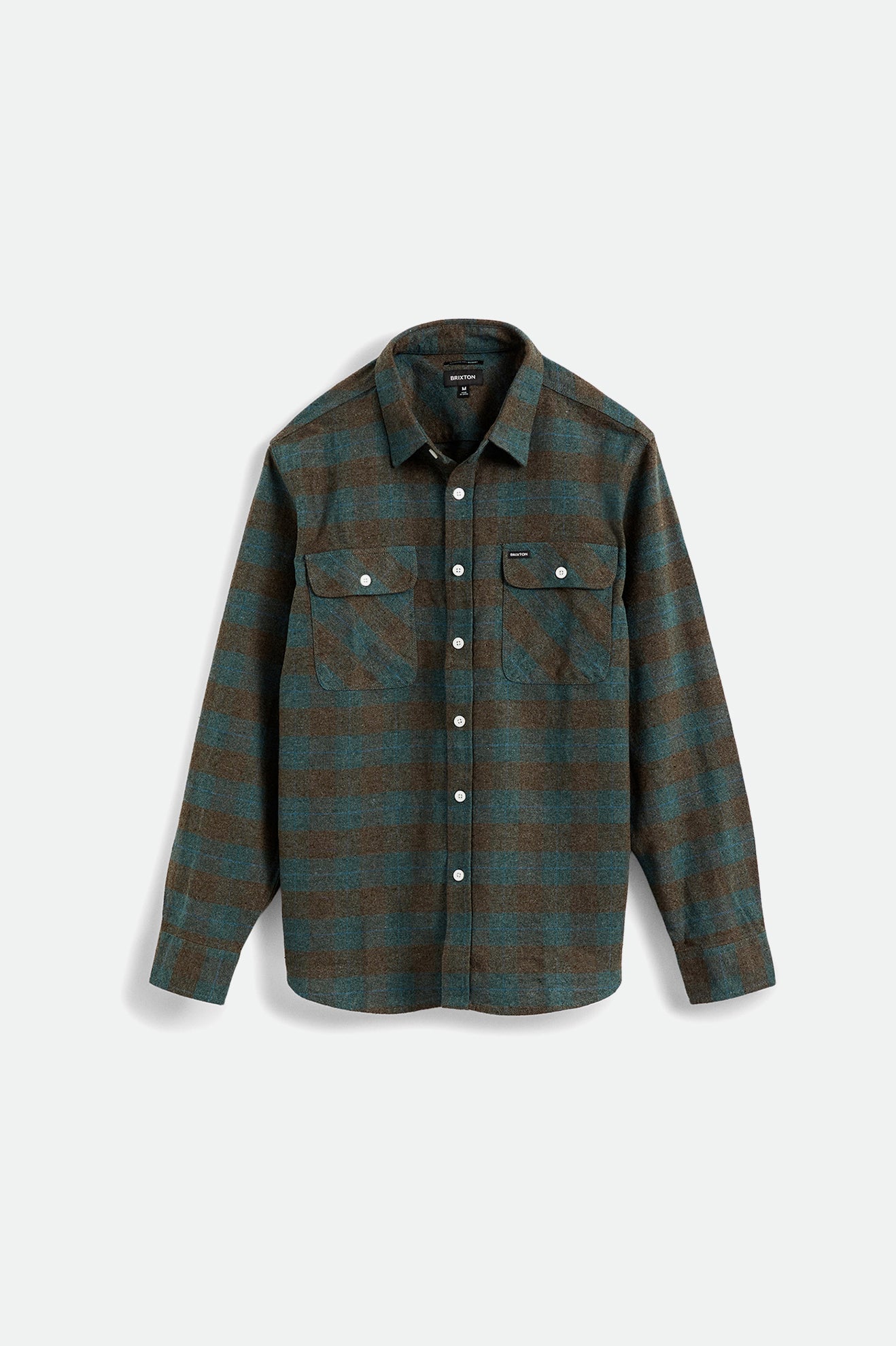 Blue Men's Brixton Bowery L/S Flannels | 082761-KFZ