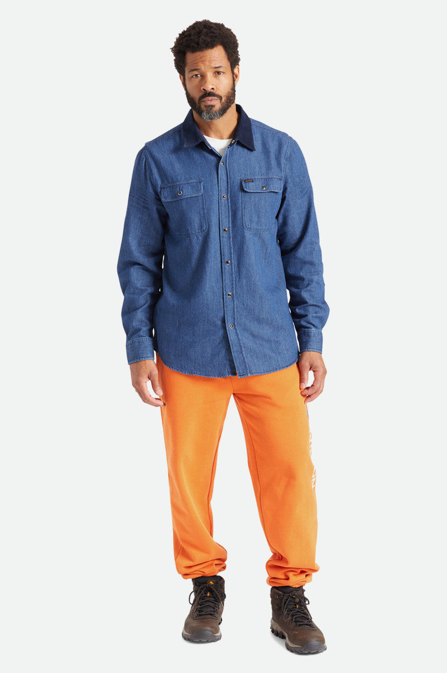 Blue Men's Brixton Bowery Reserve L/S Woven Wovens | 349658-WUL